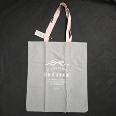 ECO BAG . Reusable . Shopping . Grocery . Foldable . Tote . Pink & Gray