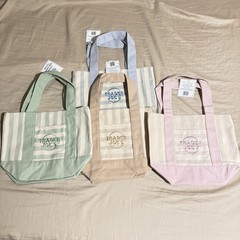 Trader Joe’s Striped Mini Canvas Tote Bag Multicolor 13x6x12 in New