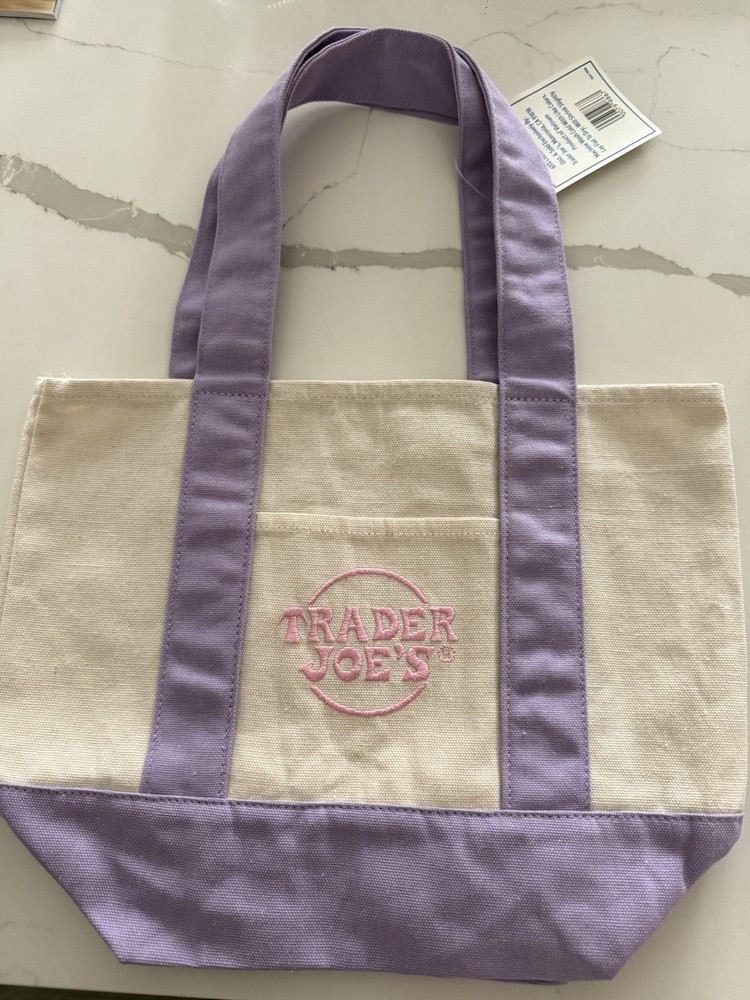 Traders Joe’s Mini Canvas Totes 4 Pastel Colors