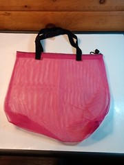Reusable 5 pack Colorful Mesh Beach Tote Bagsmesh Shopping Bag With Drawstring