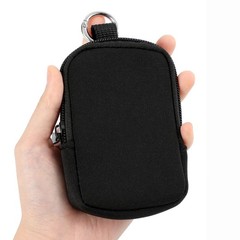 uekeboag 2Pcs Small Soft Neoprene Pouch with Zipper, Mini Black and