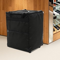 Black Rolling Shopping Bag, Foldable Shopping Trolley, Reusable Grocery Bag