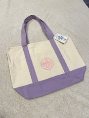 Trader Joes LARGE Lavender & Pink Canvas Tote