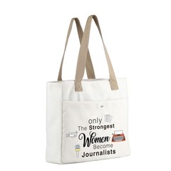 Journalist Tote Bag Journalism Gifts News Reporter Strongest Women Shoulder