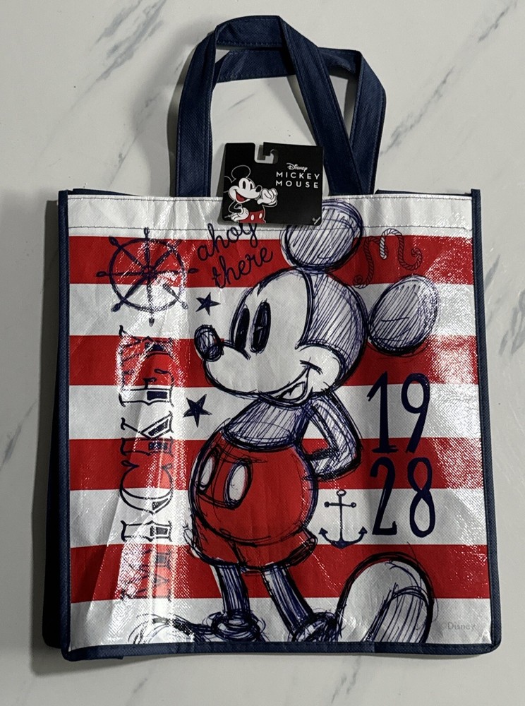 Walt Disney’s Mickey Mouse “Ahoy There 1928” Reusable Tote Bag 12×13-in. NWT