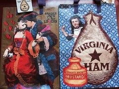 2 Virginia Trader Joe’s BAGS reusable Shopping grocery Totes ECO NWT Bruised