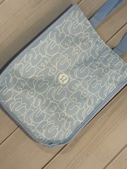 Lululemon Reusable Shopping Tote Lunch Bag Light Blue Sky Cloud Bubble