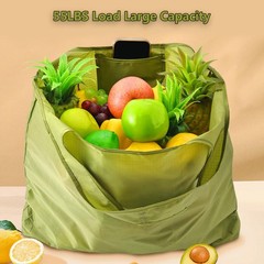 4 Pack Foldable Extra Large Reusable Shopping Bags – Washable Waterproof Groc…