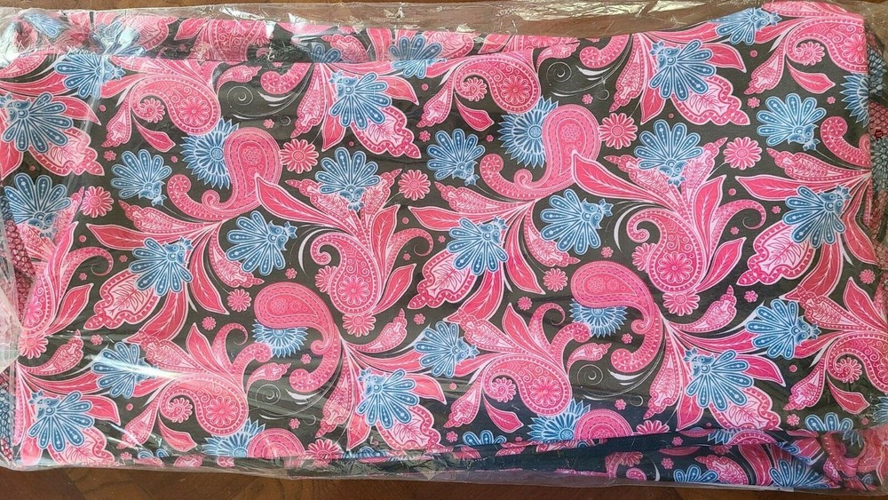 Large Collapsible Wireframe Utility Tote Shopping Storage Black Pink Paisley 23″