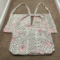 Free People Reusable Bags Lot Of 3 (2 Medium 1 Large) Linen Lightweight Floral