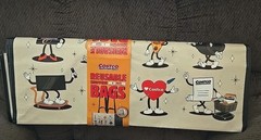 Costco Reusable Shopping Bags 4 Pack Retro Mascot 20x14x11.5 Grocery Tote New