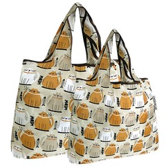 Wrapables Large & Small Foldable Tote Nylon Reusable Grocery Bags, Set of 2