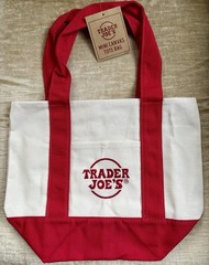 Trader Joe’s Mini Canvas Tote Bag – Set Of 4 Red Blue Green Yellow NEW WITH TAGS