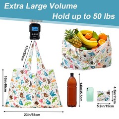 Extra Large Foldable Reusable Grocery Shopping Tote Bag 50 Lbs Capacity