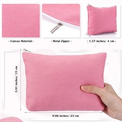 Reginary 10 Pcs Canvas Makeup Bags Bulk for Women Cosmetics Toiletry Pink