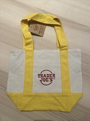 TRADER JOE’S MINI CANVAS TOTE BAG YELLOW NWT & SOLD OUT IN STORE FREE SHIP 🎁