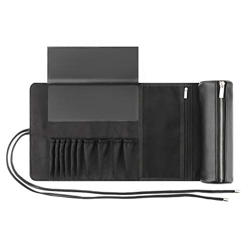 REQO Makeup Brush Organizer with Lid,Makeup Holder Case Dustproof black