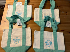 Trader Joe’s Mini Pastel Canvas Tote Bag (Green) New with tags