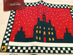 VTG Colonial Williamsburg Christmas Skyline 14″x17″x4.75″ Canvas Tote
