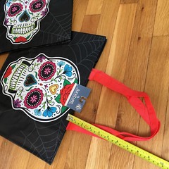 Set of 2: Day of the Dead🌺SUGAR SKULL💀🌸Tote Bags Reusable Shopping Totes~NWT