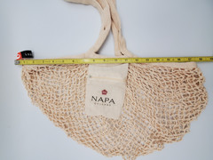 Market Bag Napa Cellars String Net Knotted Cotton Zipper Pocket Expandable Reuse