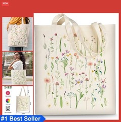 Canvas Tote Bag 15×16.5 Inch Cotton Reusable Shopping Beach Grocery with