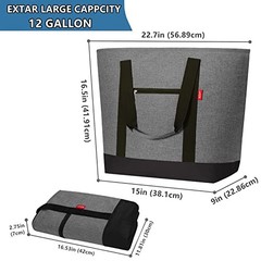 Jumbo Cooler Bag, Collapsible Leakproof Insulated Bag with Zipper X-Large Gray