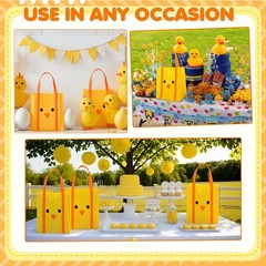 6 Pcs Large Easter Reusable Grocery Bags Non-woven Shopping Totes Cute Easter…