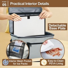 Reusable Grocery Bag – Expandable Insulated Cooler Bag with Bottom Board, Col…