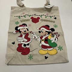 PRIMARK London Santa Mickey Minnie Mouse Tote Bag Christmas Cloth Disney New