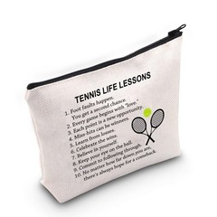 G2TUP Tennis Gift Life Lesson Makeup Bag White