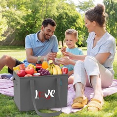 WISELIFE Reusable Grocery Bags Heavy Duty Foldable Shopping Tote Bags with Handl