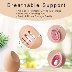 Silicone Makeup Brush Holder Set – Portable Travel khaki