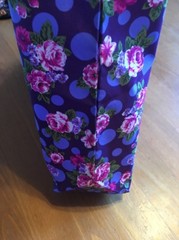 Purple Flower Pattern Re-Usable Shopping Bag Lightweight Tote Handbag 15.75”