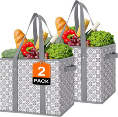Reusable Grocery Bags [2 Pack],Large Grocery Tote Bag Water Resistant Shopping B