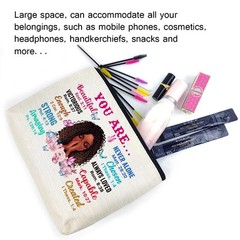 LANBAIHE African American Cosmetic Bag Gift – You are Unique Special beige