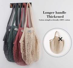 Mesh Grocery Bags, 5 Pack Reusable Washable Cotton String Shopping Bag, Cotto…