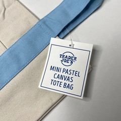 LOT Set of 2 — Trader Joe’s Canvas MINI Spring Tote Bags — Pastel Green + Blue!!