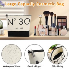 30th Birthday Gifts for Women – Canvas Beach Tote, Makeup Bag, Table Sign & Card
