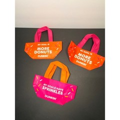 3 Dunkin Donuts Mini Reusable Mini Tote Bag My Goal Is More Donuts Sprinkles