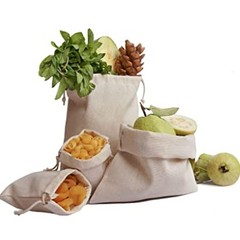 Premium Cotton Canvas Muslin Bag. Double Drawstring. Reusable Natural Eco Fri…