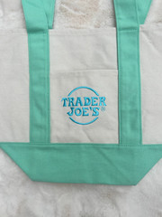 TRADER JOE- BAG MINT GREEN LIMITED EDITION TOTE SHOULDER BAG WITH SIDE POCKET