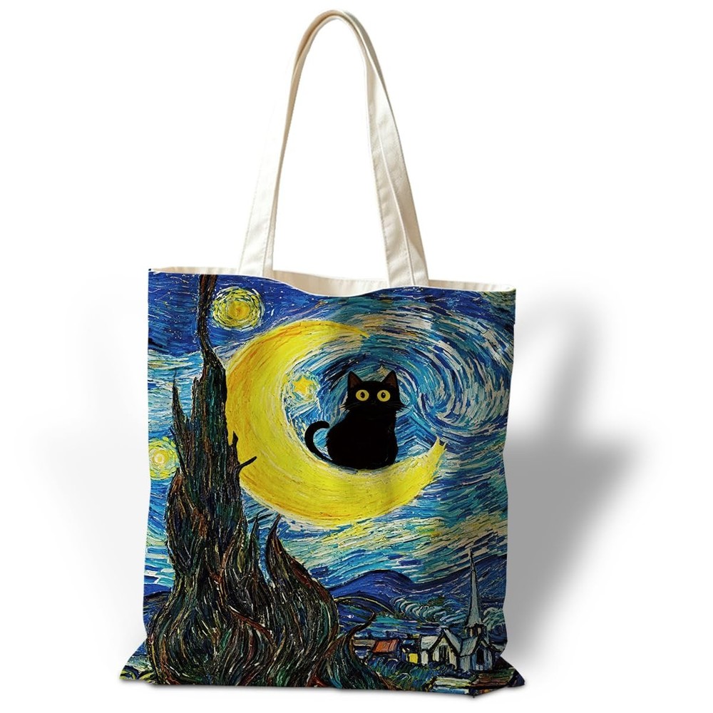 Aesthetic Canvas Tote Bag for Women, Reusable Grocery Shoulder Shopping Bags,…