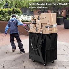 Durable Large 76lbs Rolling Tote Bag with 3 Handles – Perfect for Busy Shoppers