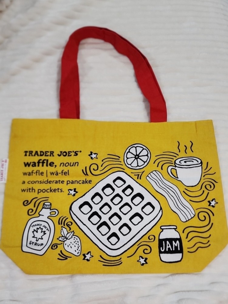 NWOT Trader Joe’s “Breakfast” Reusable Grocery Tote, Heavy Duty 100% Cotton