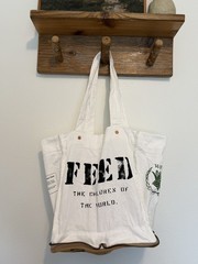 Whole Foods Tote Shopping Bag Reusable Convertible Pouch Feed 100 Cotton-Burlap