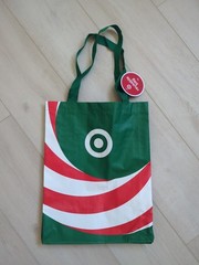 New 2025 Target Reusable Holiday Christmas Candy Cane Red & Green Shopping Bag