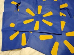 5 Lot Lg Rare Purple? New Walmart Reusable Shopping Bags 18″x16.5 x 6.5″ Reverse