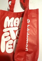 Lululemon Small 2026 Logo Light Reusable Shopping Bag Red & White, New