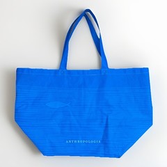 Anthropologie Reusable Bag Large Anthropology Blue Fish Print Shopping Tote